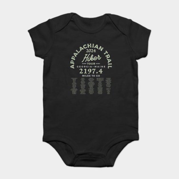 Appalachian Trail 2024 Tour Shirt Baby Bodysuit by Camp Happy Hour